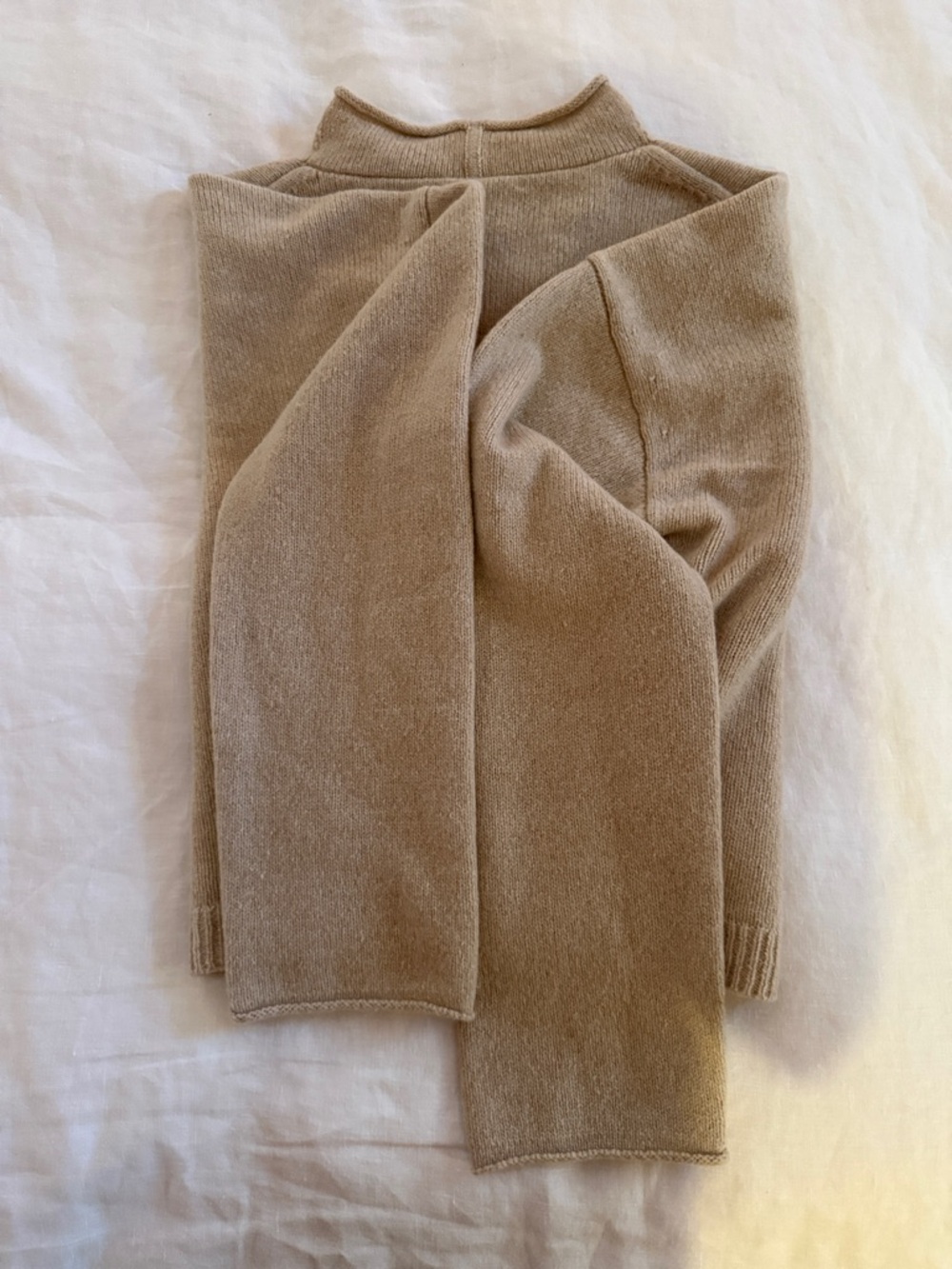 100% CASHMERE Neutral Cropped Crewneck Sweater long sleeved - Picture 2 of 11